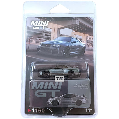 Mini GT Nissan Skyline GT-R Dark Metal Gray (NISMO BNR34 CRS Version) Blister Packaging MGT01160BL 1/64 Diecast