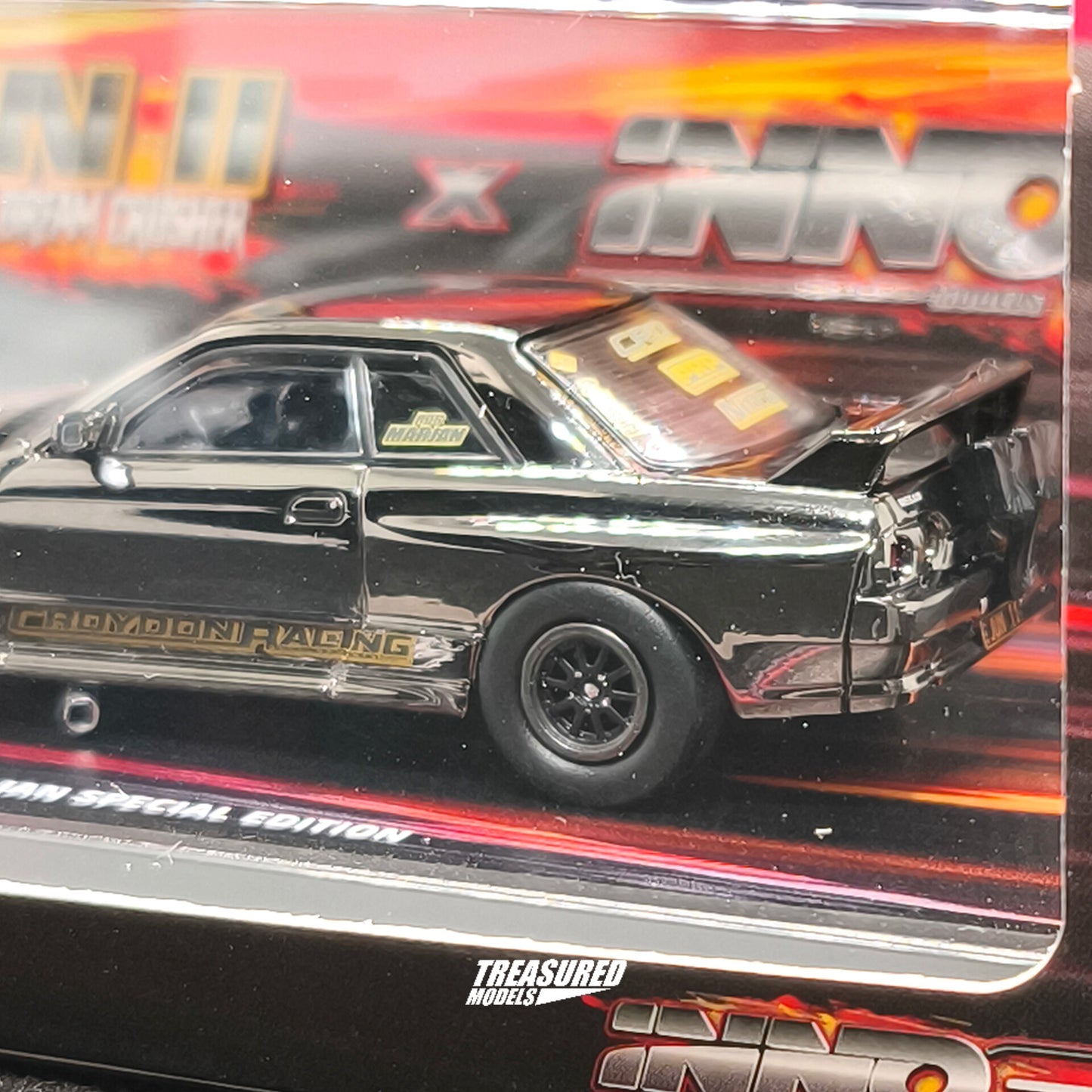CHASE! Inno64 Nissan Skyline GT-R R32 Black Chrome Chase Jun II The Dream Crusher 1/64 Diecast