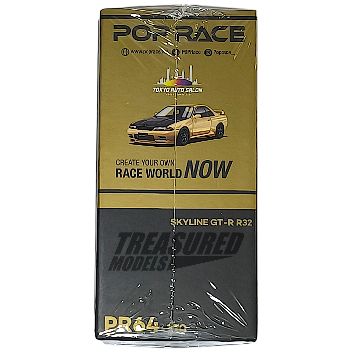 Pop Race Nissan Skyline GT-R R32 Chrome Gold TASKL 2025 PR640190 1/64 Die Cast