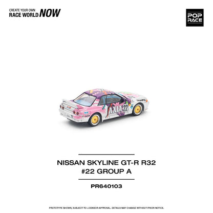 Pop Race Nissan Skyline GT-R R32 JTC 1991 Group A #22 AXIA PR640103 1/64 Diecast