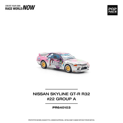 Pop Race Nissan Skyline GT-R R32 JTC 1991 Group A #22 AXIA PR640103 1/64 Diecast