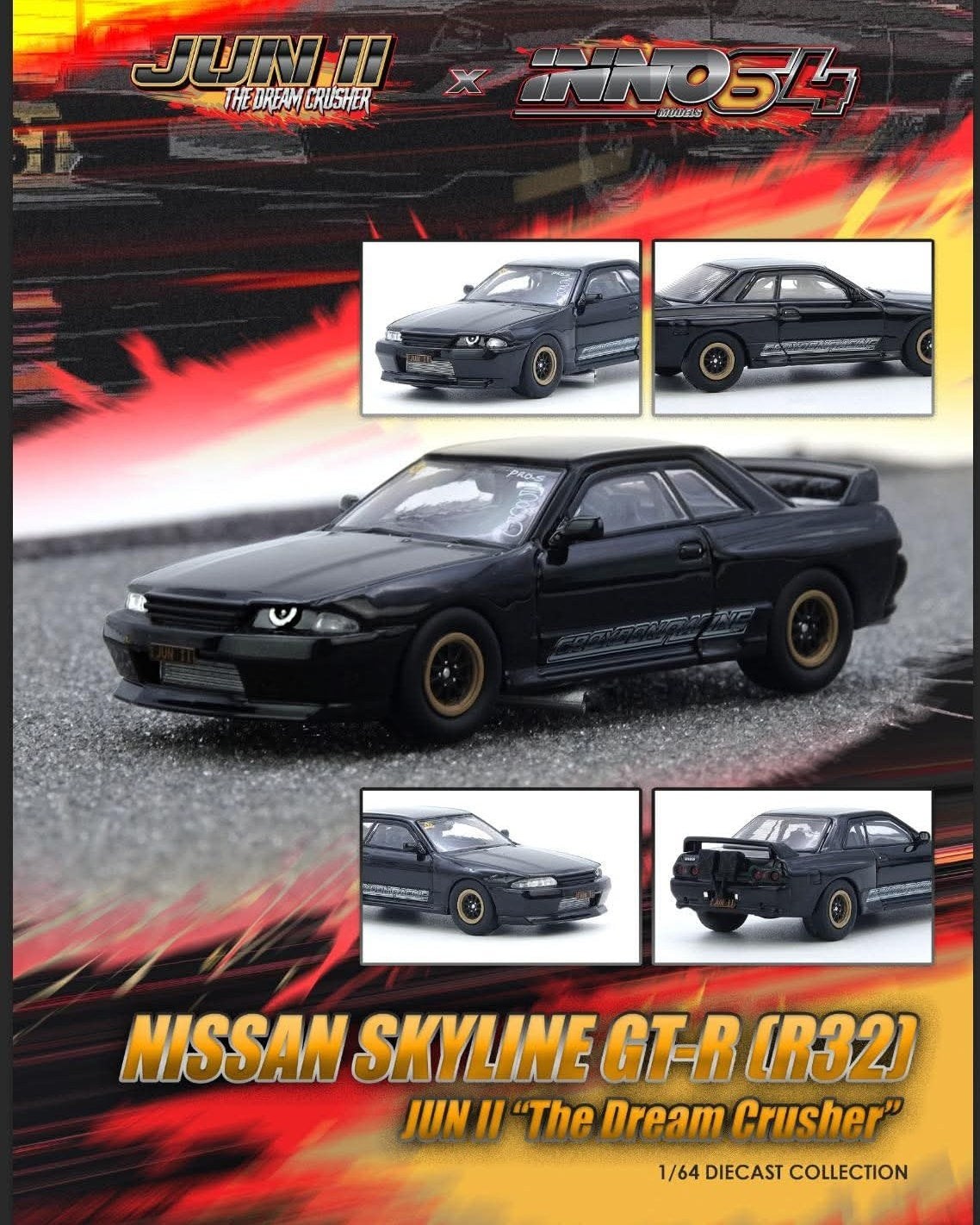 Inno64 Nissan Skyline GT-R R32 Jun II The Dream Crusher 1/64 Diecast