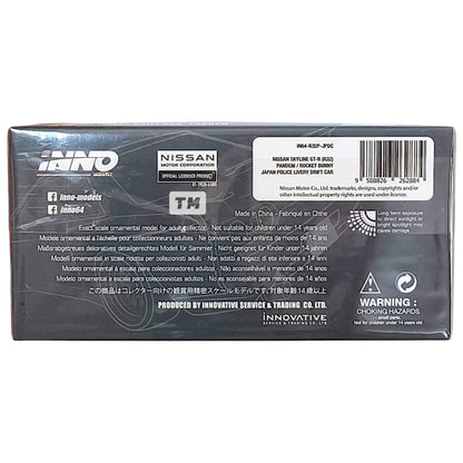 Inno64 Nissan Skyline GT-R R32 Pandem Rocket Bunny Japan Police Livery Drift Car IN64-R32P-JPDC 1/64 Diecast