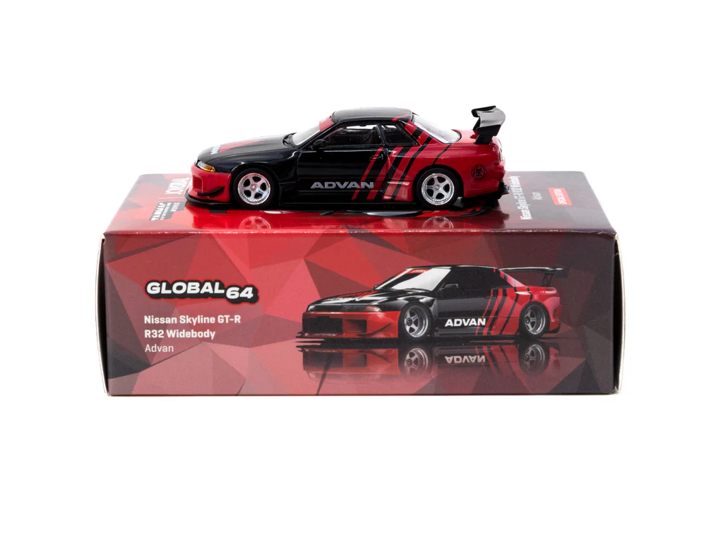 Tarmac Works Nissan Skyline GT-R R32 Widebody Advan - Designed by Jon Sibal - JCCS Special Edition T64G-061-ADV 1/64 Die Cast