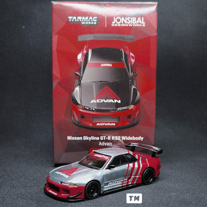 CHASE! Tarmac Works Nissan Skyline GT-R R32 Widebody Advan - Designed by Jon Sibal - JCCS Special Edition T64G-061-ADV 1/64 Diecast
