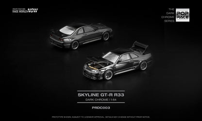 *Pre-Order* Pop Race Nissan Skyline GT-R R33 Dark Chrome PRDC003 1/64 Diecast
