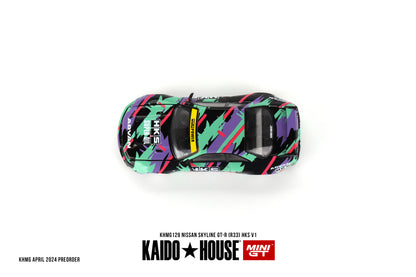 Kaido House Nissan Skyline GT-R R33 HKS V1 KHMGT129 1/64 Die Cast