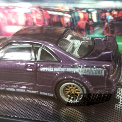 Inno64 Nissan Skyline GT-R R33 Pandem Rocket Bunny Purple 1/64 Die Cast