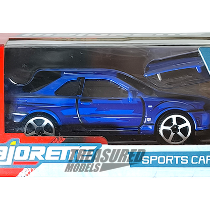 Majorette Nissan Skyline GT-R R34 Blue Art Manga 1/64 Diecast