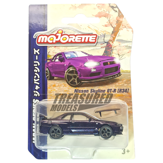 Majorette Nissan Skyline GT-R R34 Chase Purple Japan Series 1/64 Die Cast