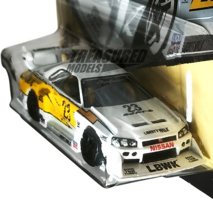 Hot Wheels Nissan Skyline GT-R R34 LB-ER34 Super Silhouette White 2025 Premium Car Culture Silhouettes 1/64 Diecast