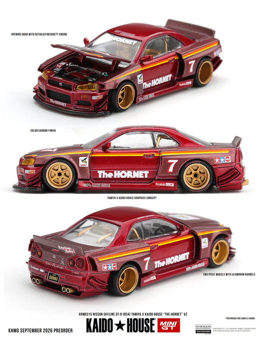 [Pre-Order] Kaido House Nissan Skyline GT-R R34 TAMIYA x KAIDO HOUSE The Hornet V2 KHMG315 1/64 Diecast