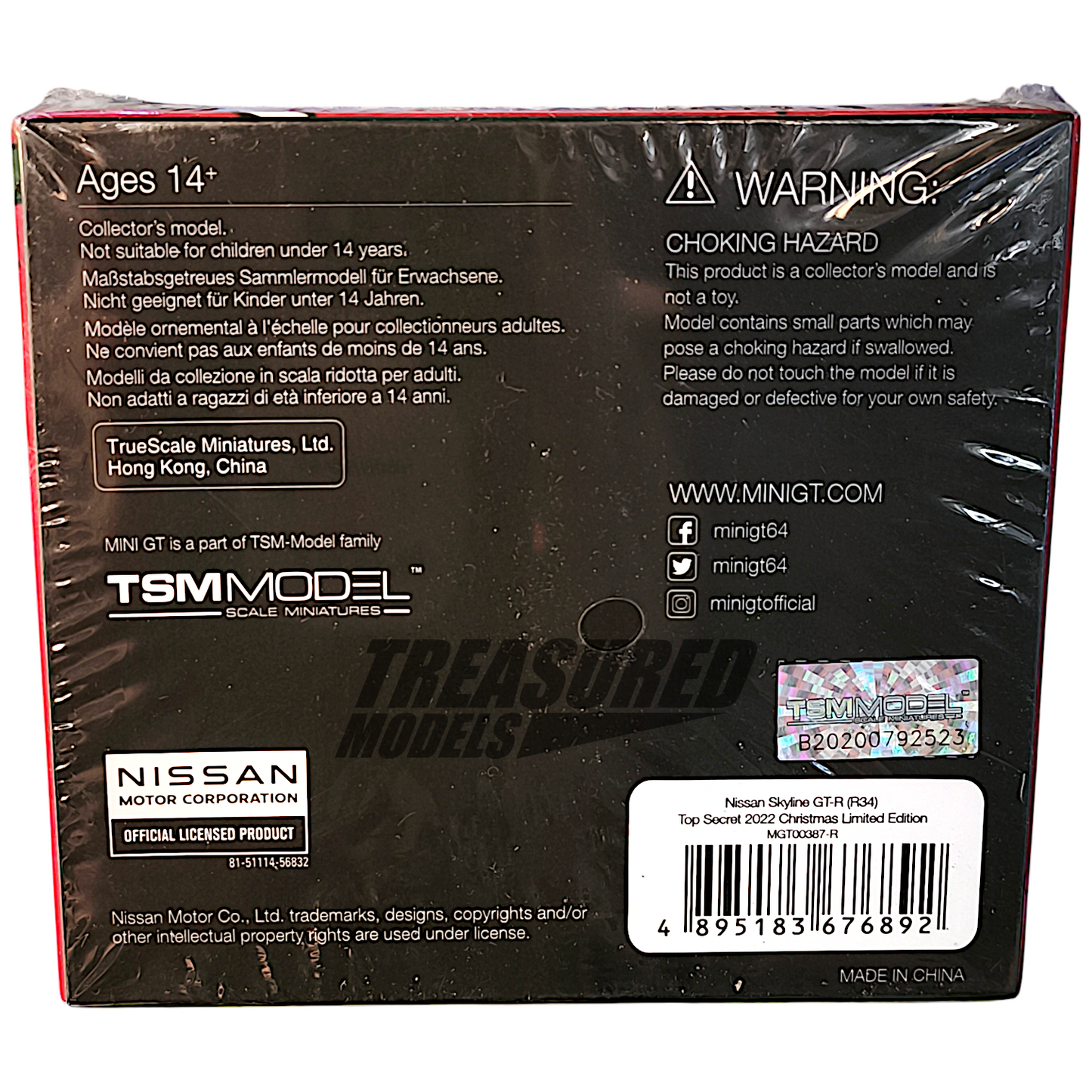 Mini GT Nissan Skyline GT-R R34 Top Secret 2022 Christmas Limited Edition MGT00387 1/64 Diecast