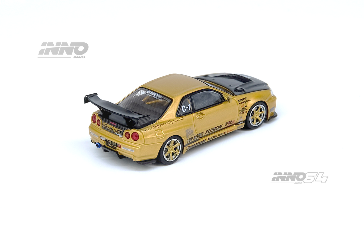 Inno64 Nissan Skyline GT-R R34 Top Secret IN64-R34TS-GOLD 1/64 Die Cast