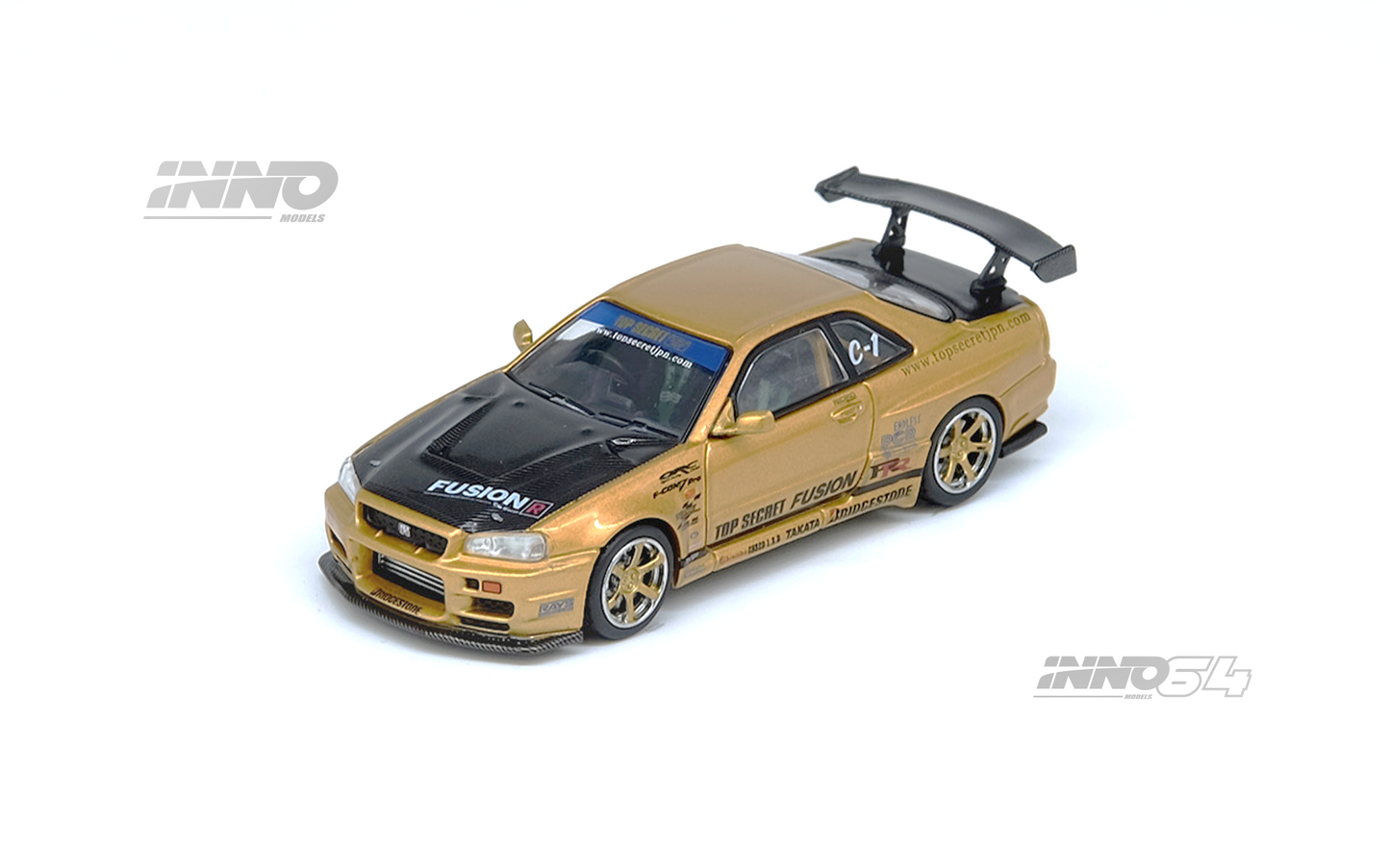 Inno64 Nissan Skyline GT-R R34 Top Secret IN64-R34TS-GOLD 1/64 Die Cast