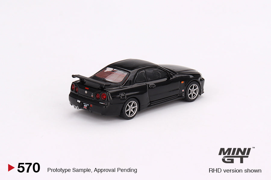 Mini GT Nissan Skyline GT-R R34 V-Spec Black Pearl MGT00570 1/64 Die Cast
