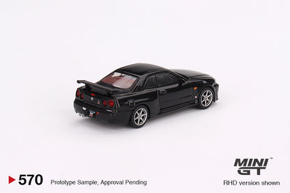 Mini GT Nissan Skyline GT-R R34 V-Spec Black Pearl MGT00570 1/64 Die Cast