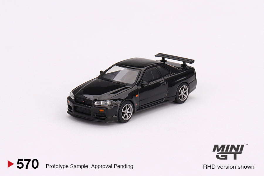 Mini GT Nissan Skyline GT-R R34 V-Spec Black Pearl MGT00570 1/64 Die Cast