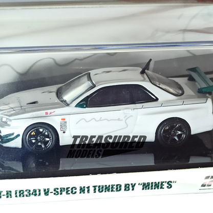 Inno64 Nissan Skyline GT-R R34 V-Spec N1 Tuned By Mine's 1/64 Die Cast