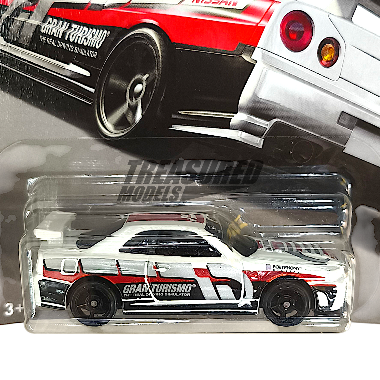 Hot Wheels Nissan Skyline GT-R R34 White 2018 Gran Turismo 1/64 Diecast