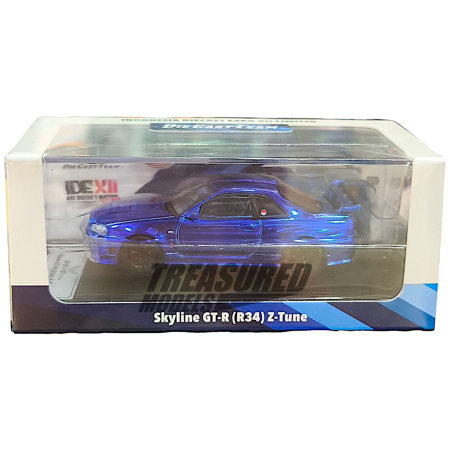 GCD Nissan Skyline GT-R R34 Z-Tune Blue Chrome IDE 2025 1/64 Diecast