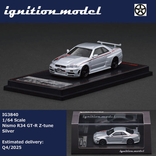 *Pre-Order* Ignition Model Nissan Skyline GT-R R34 Z-Tune Silver 1/64 Die Cast