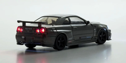 Kyosho Nissan Skyline GT-R R34 with LED Gray Nismo BNR34 CRS Version MOTN 1/64 Die Cast