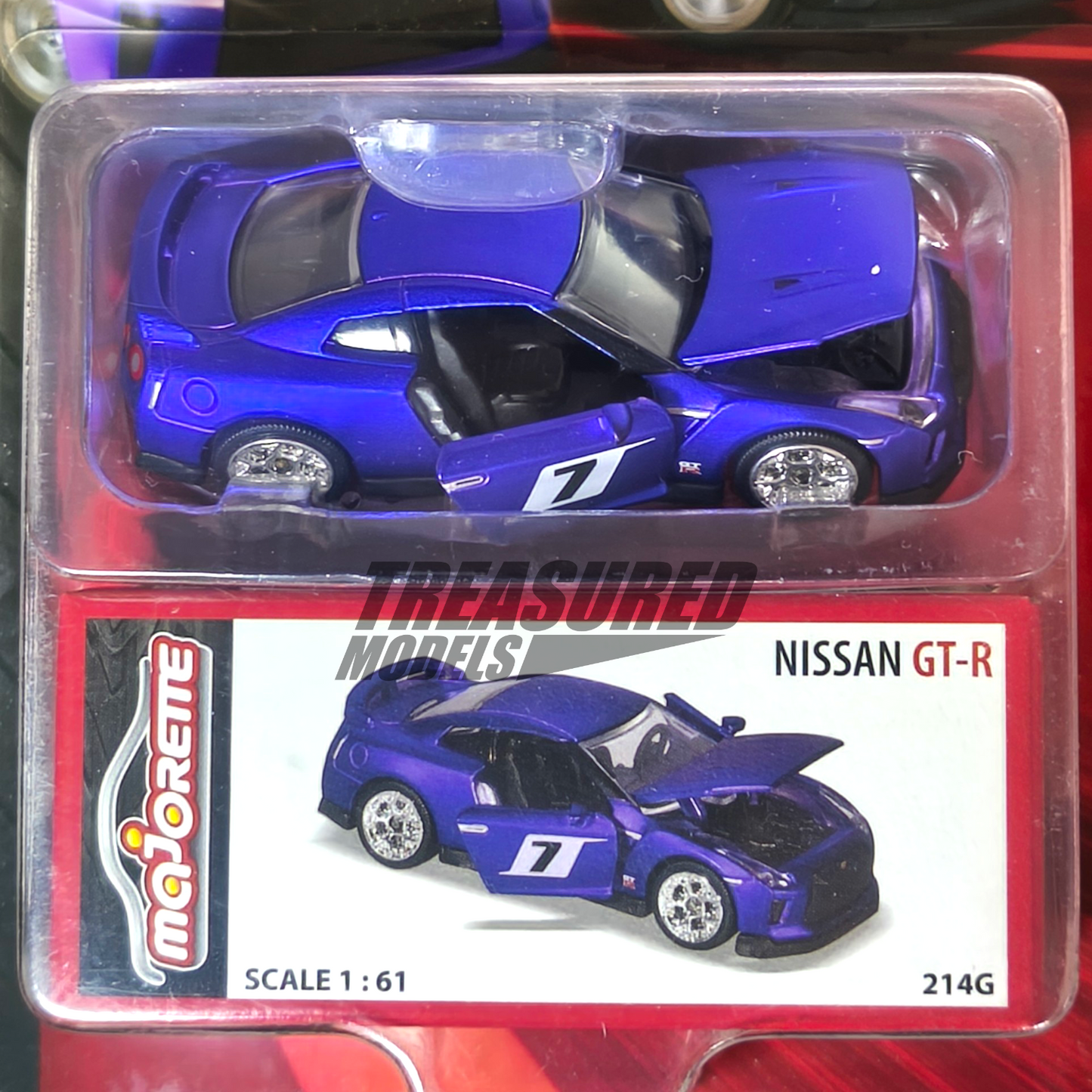 Majorette Nissan Skyline GT-R R35 (Card Bent) Blue Deluxe Cars 1/64 Die Cast