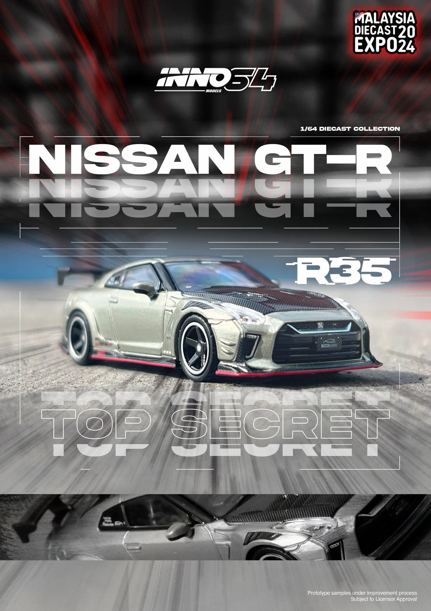 Inno64 Nissan Skyline GT-R R35 Top Secret Malaysia Diecast Expo 2024 IN64-R35TS-MDX24 1/64 Diecast