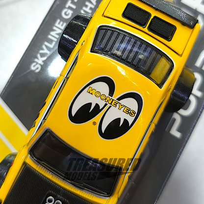 Pop Race Nissan Skyline GT-R V8 Drift Hako MoonEyes Yellow TMCS Singapore 2025 1/64 Diecast