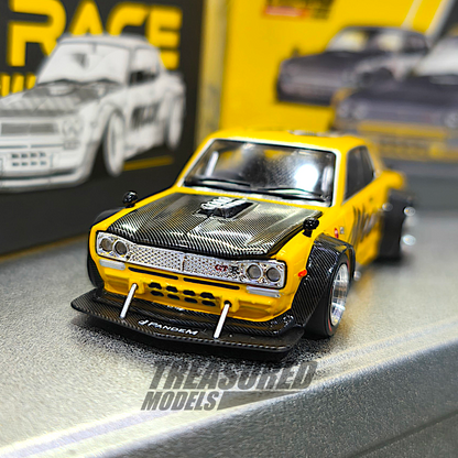 Pop Race Nissan Skyline GT-R V8 Drift Hako MoonEyes Yellow TMCS Singapore 2025 1/64 Diecast