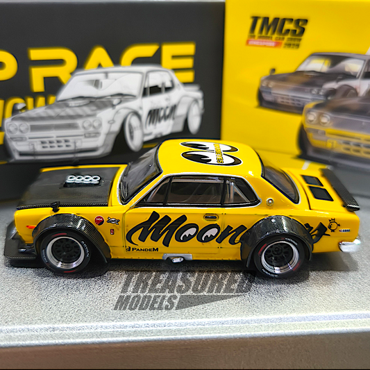 Pop Race Nissan Skyline GT-R V8 Drift Hako MoonEyes Yellow TMCS Singapore 2025 1/64 Diecast