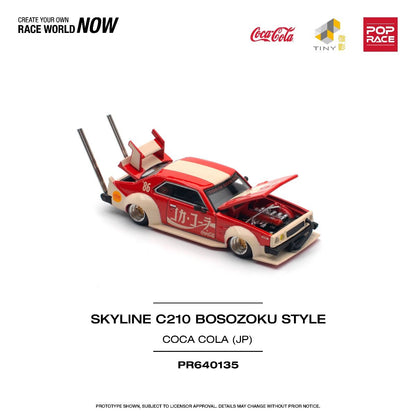 Pop Race Nissan Skyline GT-R V8 Drift Hakosuka Coco Cola PR640135 1/64 Die Cast