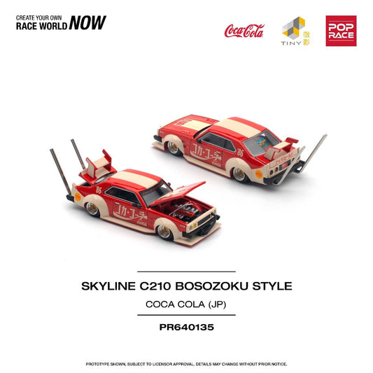 Pop Race Nissan Skyline GT-R V8 Drift Hakosuka Coco Cola PR640135 1/64 Die Cast
