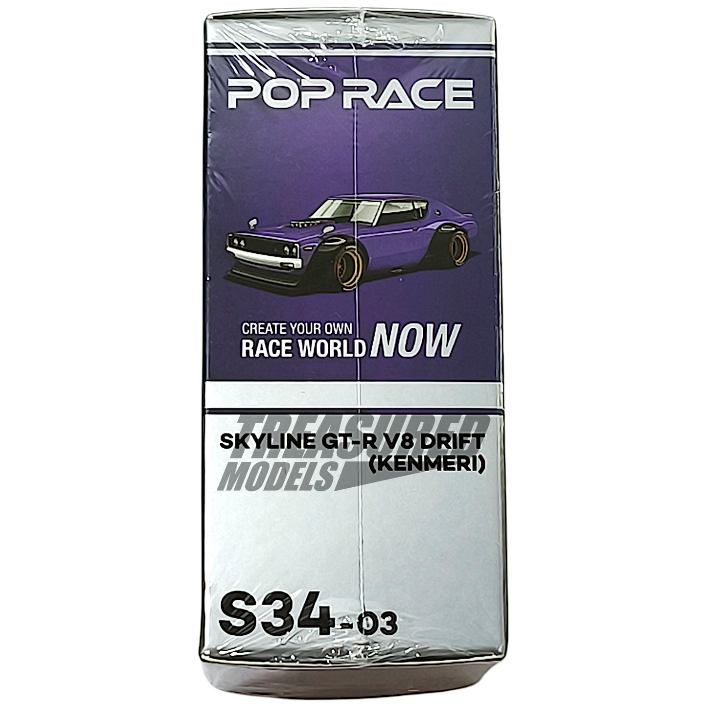 Pop Race Nissan Skyline GT-R V8 Drift Kenmeri S34-03 1/64 Diecast
