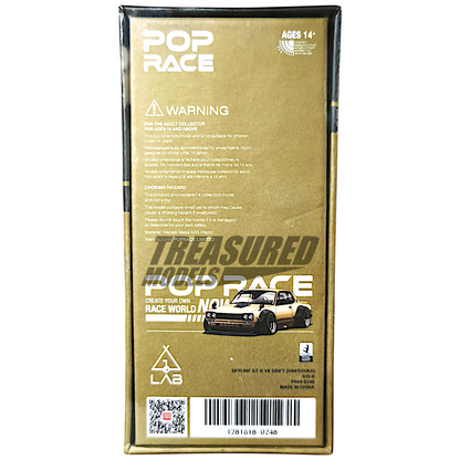 Pop Race Nissan Skyline GT-R V8 Hakosuka Gold Taiwan Edition PR640248 1/64 Diecast