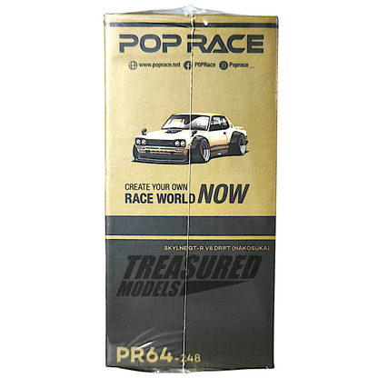 Pop Race Nissan Skyline GT-R V8 Hakosuka Gold Taiwan Edition PR640248 1/64 Diecast