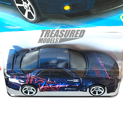 Hot Wheels Nissan Skyline GT-R (BCNR33) Metalflake Dark Blue 2025 Main Line HW 70s vs 90s 1/64 Diecast