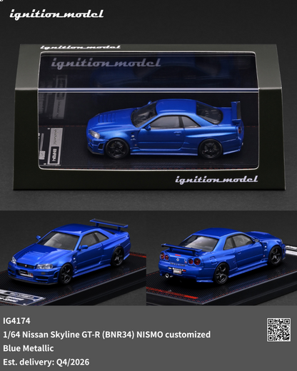 Ignition Model Nissan Skyline GT-R (BNR34) NISMO customized Blue Metallic 4174 1/64 Diecast