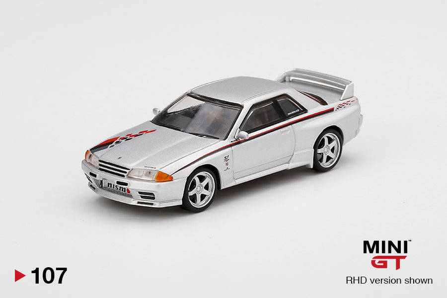 Mini GT Nissan Skyline GT-R (R32) Nismo S-Tune Silver MGT00107 1/64 Die Cast