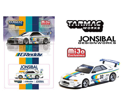 CHASE! Tarmac Works Nissan Skyline GT-R (R32) Widebody Jonsibal Designworks & Greddy Special Limited Edition -White T64G-061-GDY 1/64 Diecast