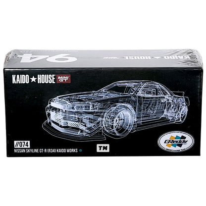 Kaido House Nissan Skyline GT-R (R34) Kaido Works GReddy V1 KHMG074 1/64 Diecast