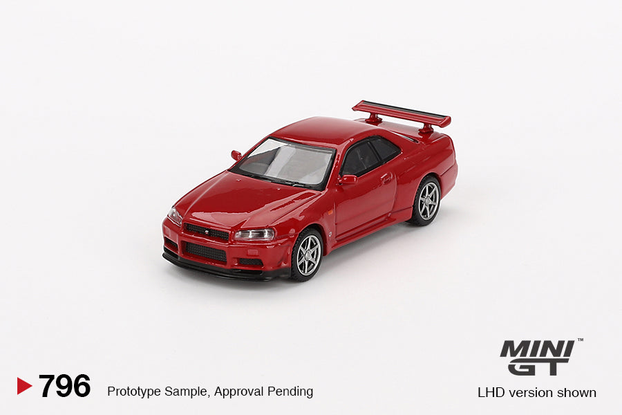 Mini GT Nissan Skyline GT-R (R34) V-Spec Active Red MGT00796 1/64 Die Cast