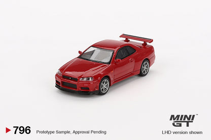 Mini GT Nissan Skyline GT-R (R34) V-Spec Active Red MGT00796 1/64 Die Cast