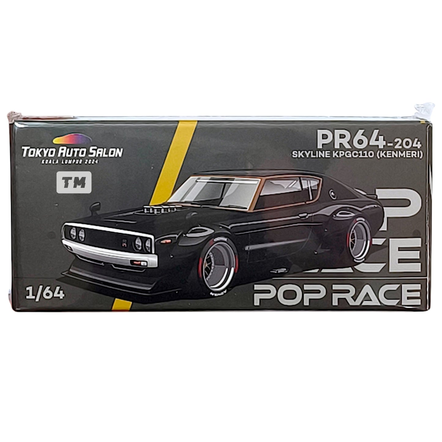 Pop Race Nissan Skyline KPGC110 Kenmeri TASKL 2024 Dark Chrome PR640204 1/64 Diecast