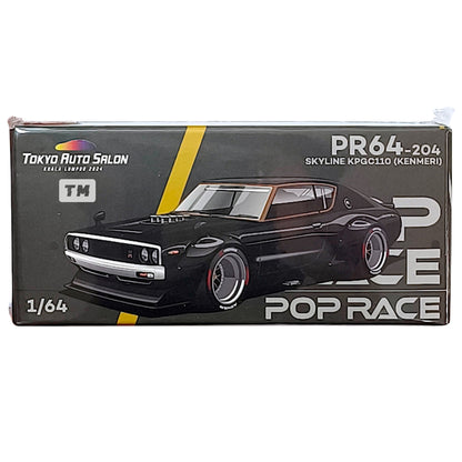Pop Race Nissan Skyline KPGC110 Kenmeri TASKL 2024 Dark Chrome PR640204 1/64 Diecast