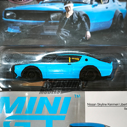 Mini GT Nissan Skyline Kenmeri Liberty Walk Baby Blue IMX MGT00712 1/64 Diecast