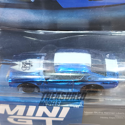 Mini GT Nissan Skyline Kenmeri Liberty Walk Chrome Blue Hobby Expo China 2024 MGT00730 1/64 Diecast