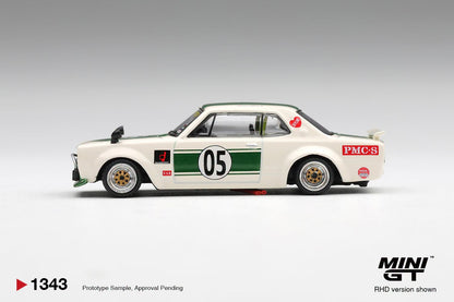 [Pre-Order] Mini GT Nissan Skyline LB-WORKS HAKOSUKA White Green MGT01343 1/64 Diecast