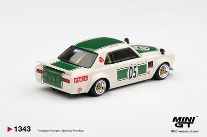 [Pre-Order] Mini GT Nissan Skyline LB-WORKS HAKOSUKA White Green MGT01343 1/64 Diecast